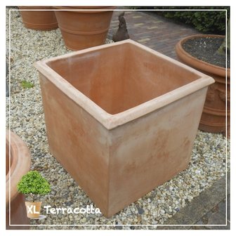 lava Raffinaderij kruipen Vierkante terracottapot 65 x 65 cm. - XL Terracotta