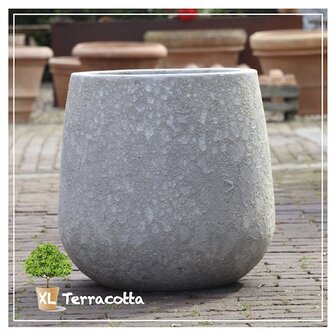 stenen pot-53cm-xlterracotta-wit