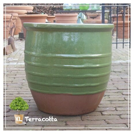 Boekhouder contrast Pijnstiller 50 cm. geglazuurde buitenpot. - XL Terracotta