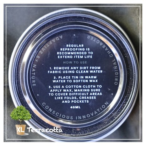 reproofing-Halley Stevensons-original wax-xlterracotta.nl
