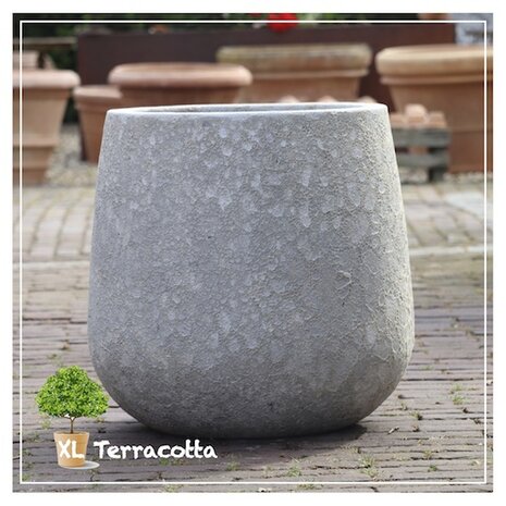 stenen pot-53cm-xlterracotta-wit